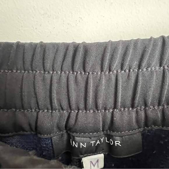 Ann Taylor Shimmer Navy Blue and Black Joggers Size Medium - Picture 3 of 6